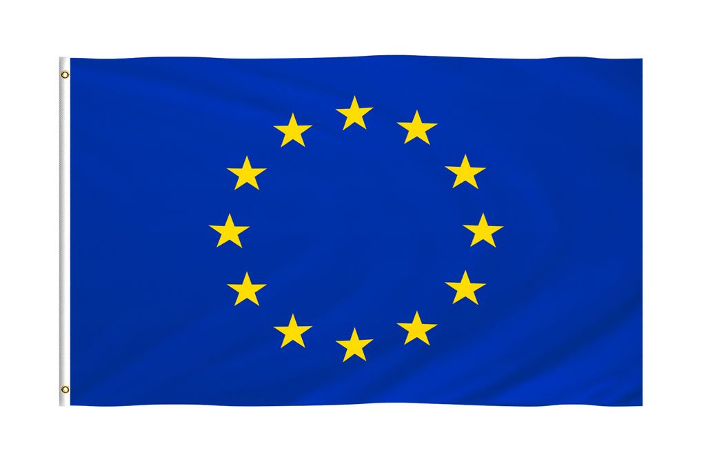 INQUARK 90 x 150 cm EU Flagge mit zwei Metallösen Produktbild 