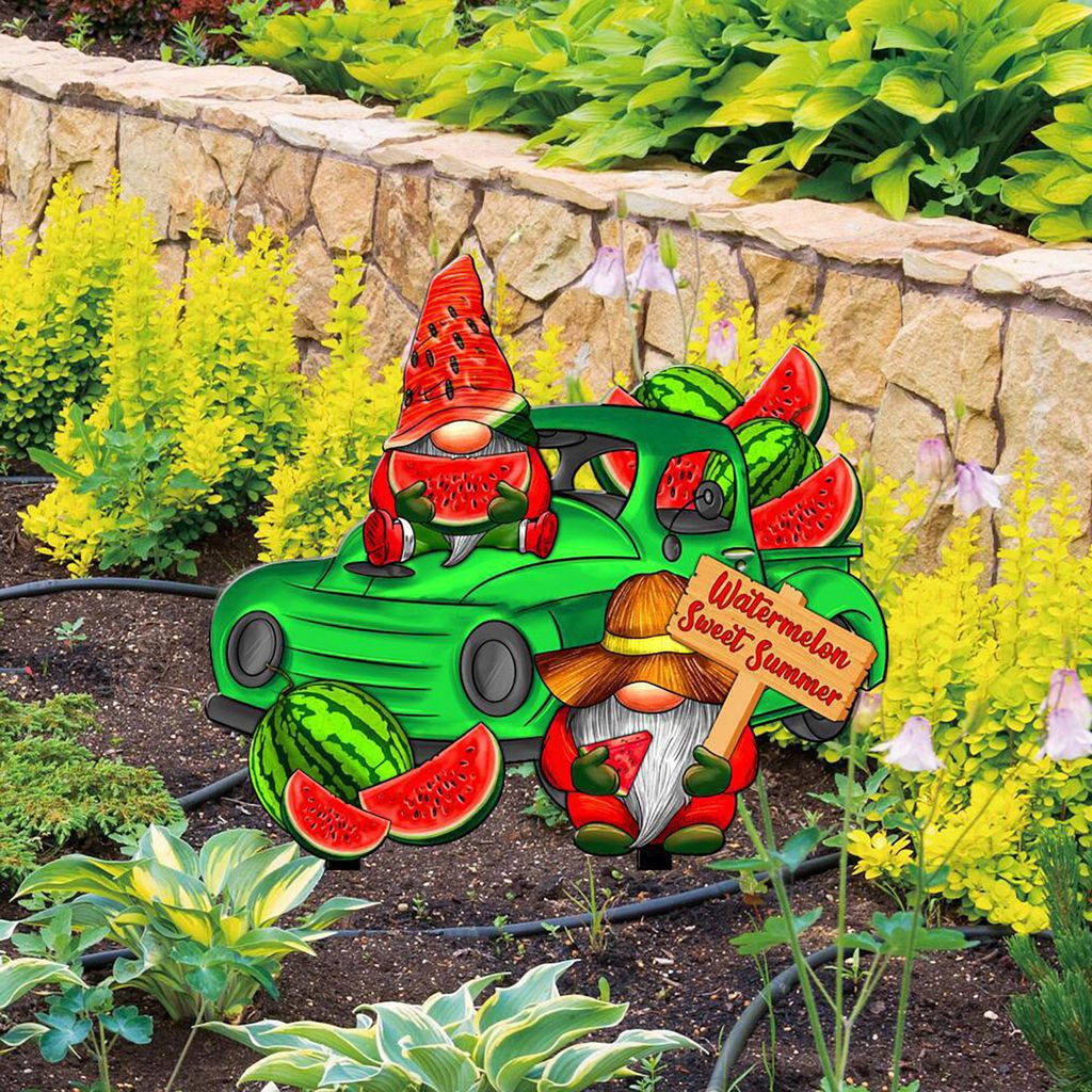Gartenpfahl farbenfrohe Doppel -Tipps Sommerthema Zwerg Bodeneinsatz Dekoration Wohnkultur
