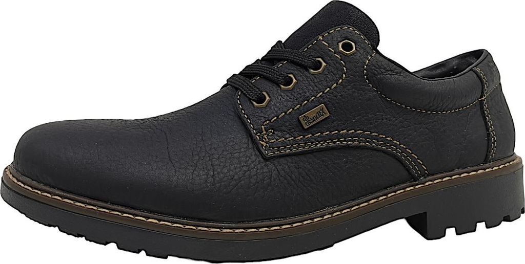 Rieker Herren Echtleder Halbschuh Schnürer schwarz, Produktbild 