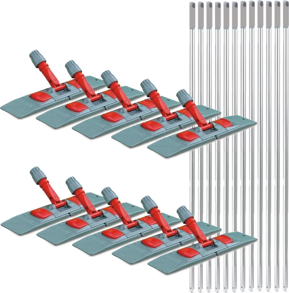 10 Supporti Mocio 40cm Pieghevoli - Telaio Rinforzato con Manico