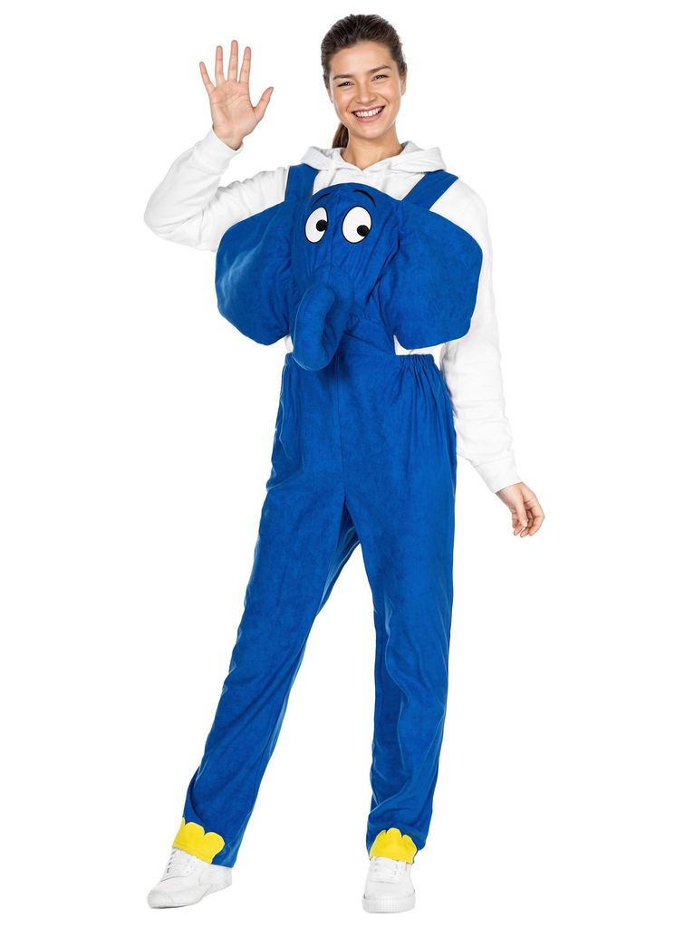 Die Sendung mit der Maus - Erwachsenenkostüm Elefant blau - Produktbild 