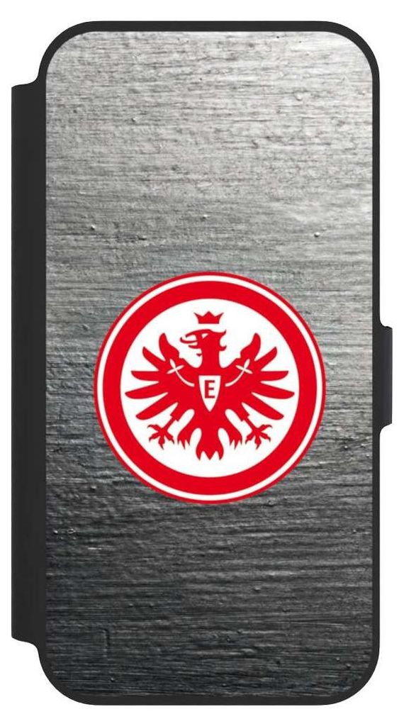 NIVOCASE Klapphülle für Apple iPhone 13 Pro Handyhülle aus Kunst Leder NIVOflip schwarz Eintracht Frankfurt Logo SGE