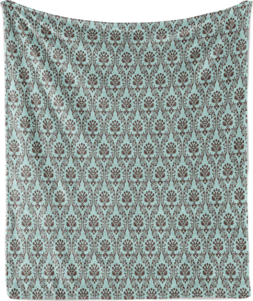 ABAKUHAUS Coperta Pile Damasco Orientale 125x175 cm Rosewood Teal