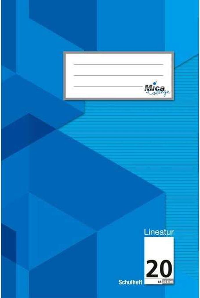 Doppelheft A4 - Lineatur 20 - blanko mit Linienblatt - 32 Blatt