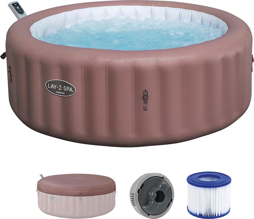 Aufblasbarer Whirlpool Bestway Lay-Z-Spa Hawaii braun Ø 196 Produktbild 