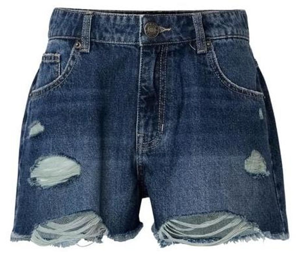 Urban Classics Short Damen Ladies Destroyed Denim Shorts blau 27