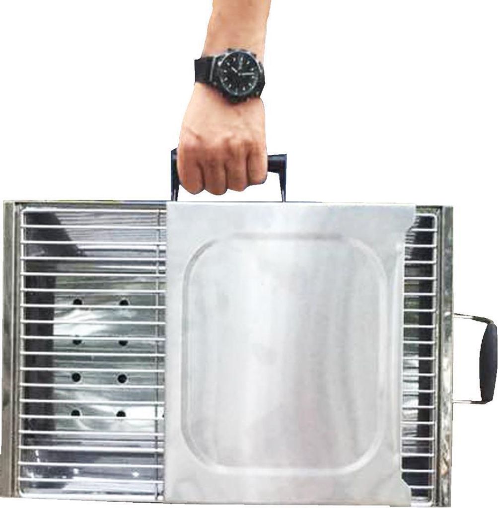 Edelstahl Koffergrill Aladdin Portabler Mangal BBQ Grill Produktbild 3