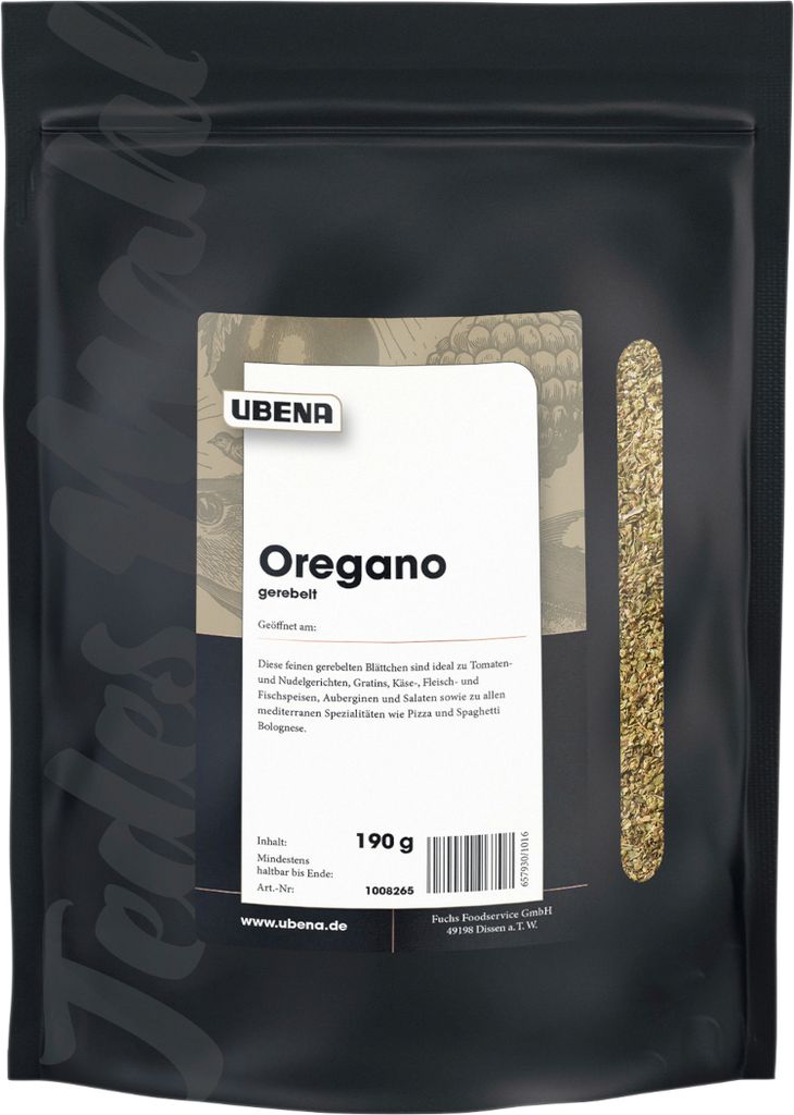 Ubena Oregano gerebelt kräftiges leicht bitteres Aroma Zipbeutel 190g
