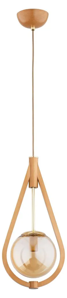 Suspension GOTA Bois Clair Ambre Doré 1xE14 Alfa 100x15x21cm IP20