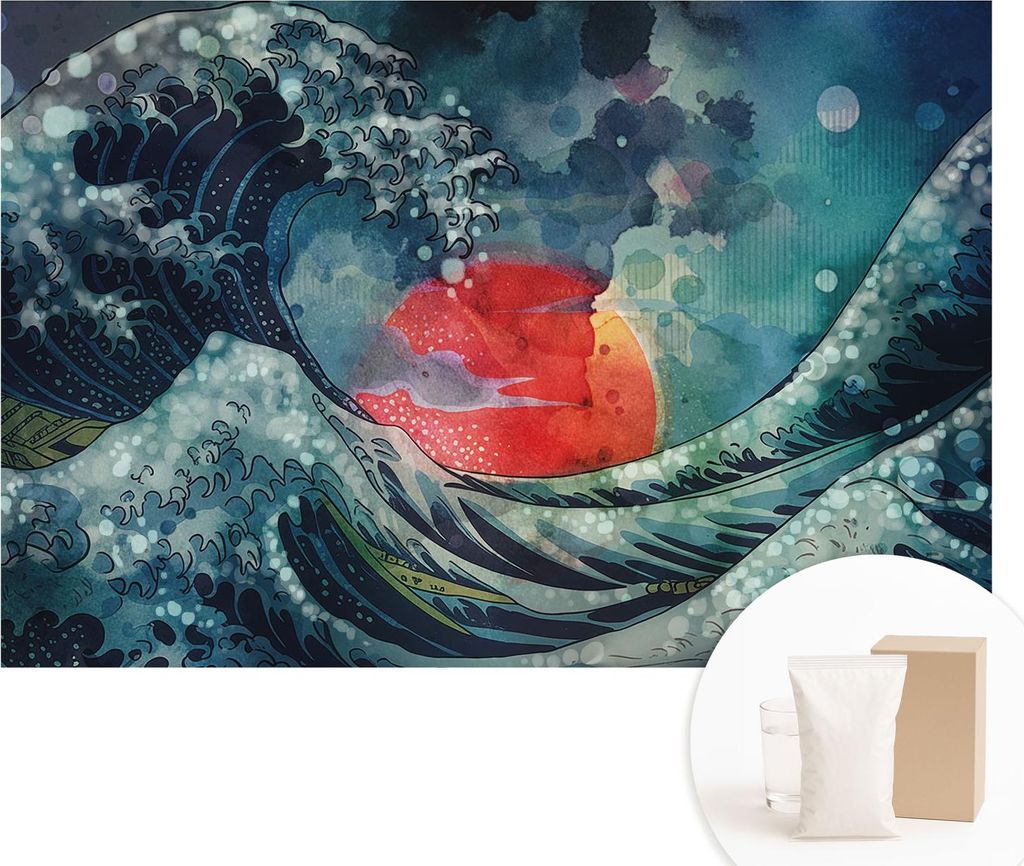 Fototapete - Wandbilder für Wohnzimmer - 104x70 cm - Dekorative Wandfolie - Modernes Design für Wanddekoration - Tapeten für Innenräume - Ozean...
