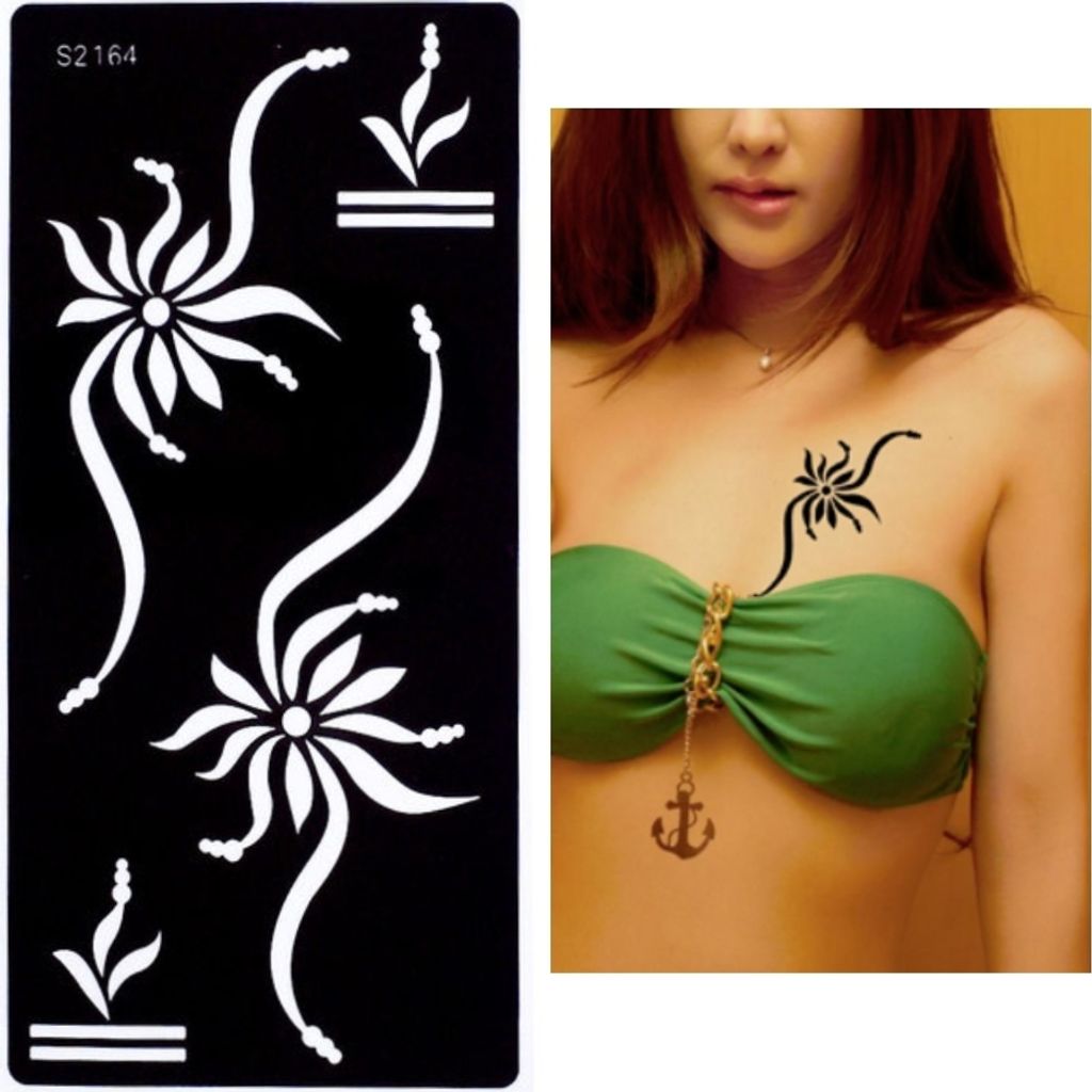 Henna Tattoo Schablone Airbrush Stencil Blume