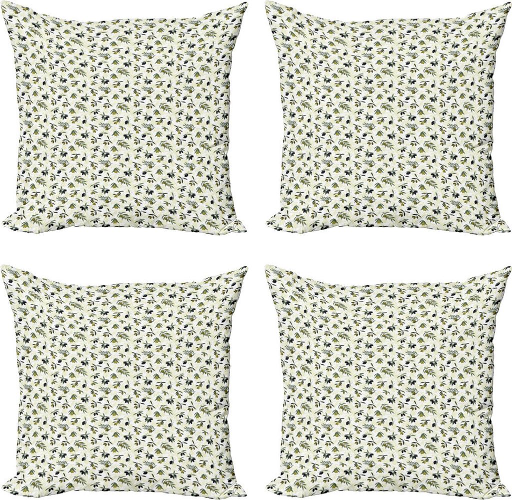 ABAKUHAUS Olive Kissenbezug Set (4 Stück), Belaubt Iconic des Friedens, Moderner Doppelseitiger Digitaldruck, 45 cm x 45 cm, Mehrfarbig