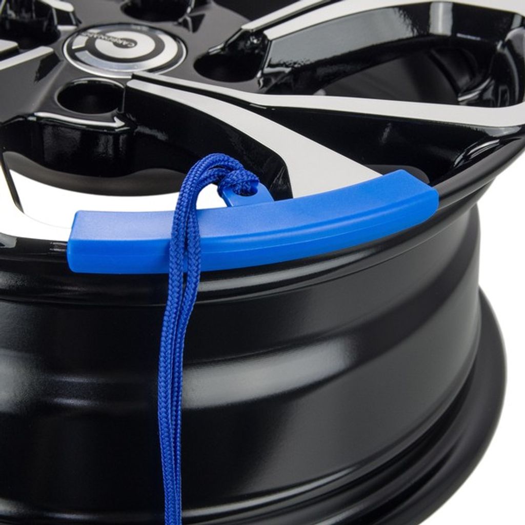 2 Proteggi Cerchioni Per Auto E Moto - Strumenti Per Cambio Gomme Antigraffio - In ABS, Blu, 145x22 Mm