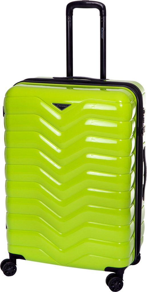 Große Hartschalentrolley Koffer V Grün Limette Rollenkoffer 75cm Cavalet Bowatex