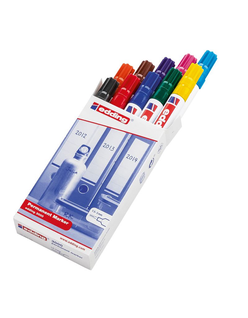 edding Marker permanentny 3000 4-3000-10 1,5-3mm czarny. Zdjęcie produktu 