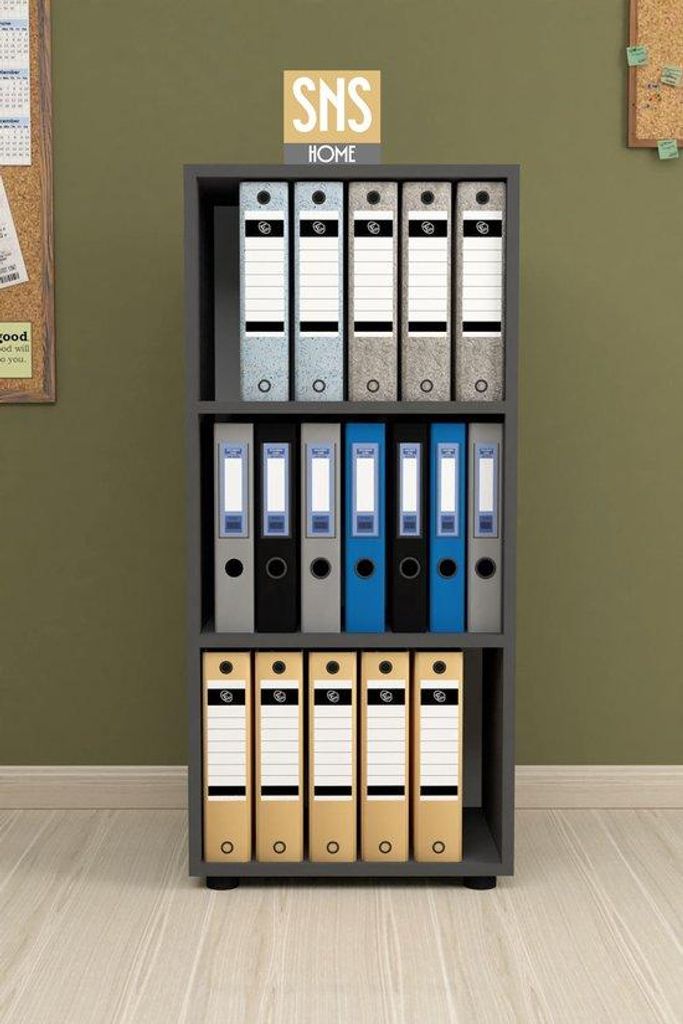 SNS Home Mehrzweckregal mit 3 Fächern 108,3 x 49 x 32 cm Anthrazit