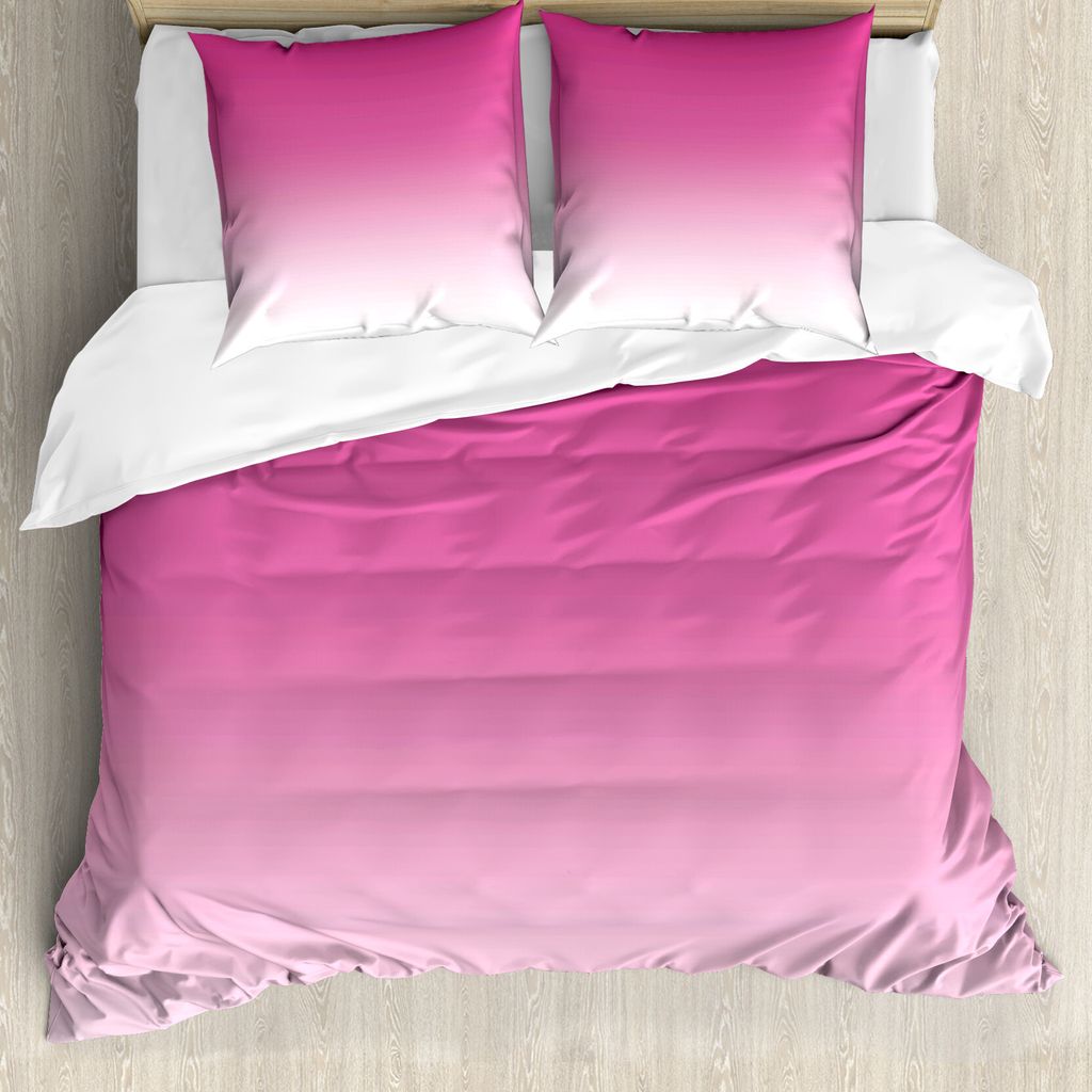 ABAKUHAUS Ombre Bettbezug, Digitaler Hot Pink Entwurf, Milbensicher Allergiker geeignet mit Kissenbezügen, 155 cm x 220 cm - 80 x 80 cm, Rosa