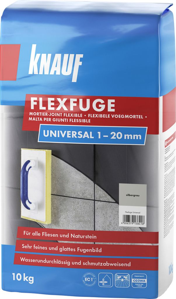 Knauf Fugenmörtel Flexfuge Universal 1 - 20 mm silbergrau Produktbild 