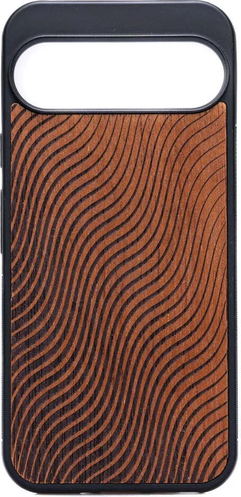 Custodia in Legno Pixel 9 Pro Bewood Merbauwellen - Fatta a Mano - 1