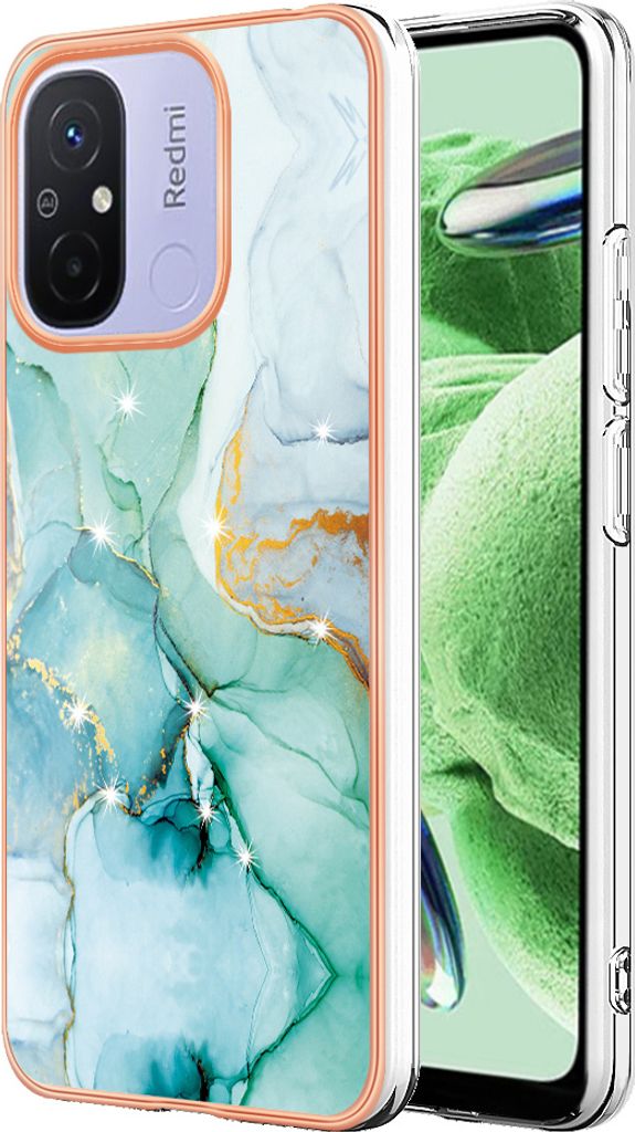 Hülle für Xiaomi Redmi 12C/Redmi 11A Muster TPU Silikon Stoßdämpfer Bumper Schutzhülle Grün