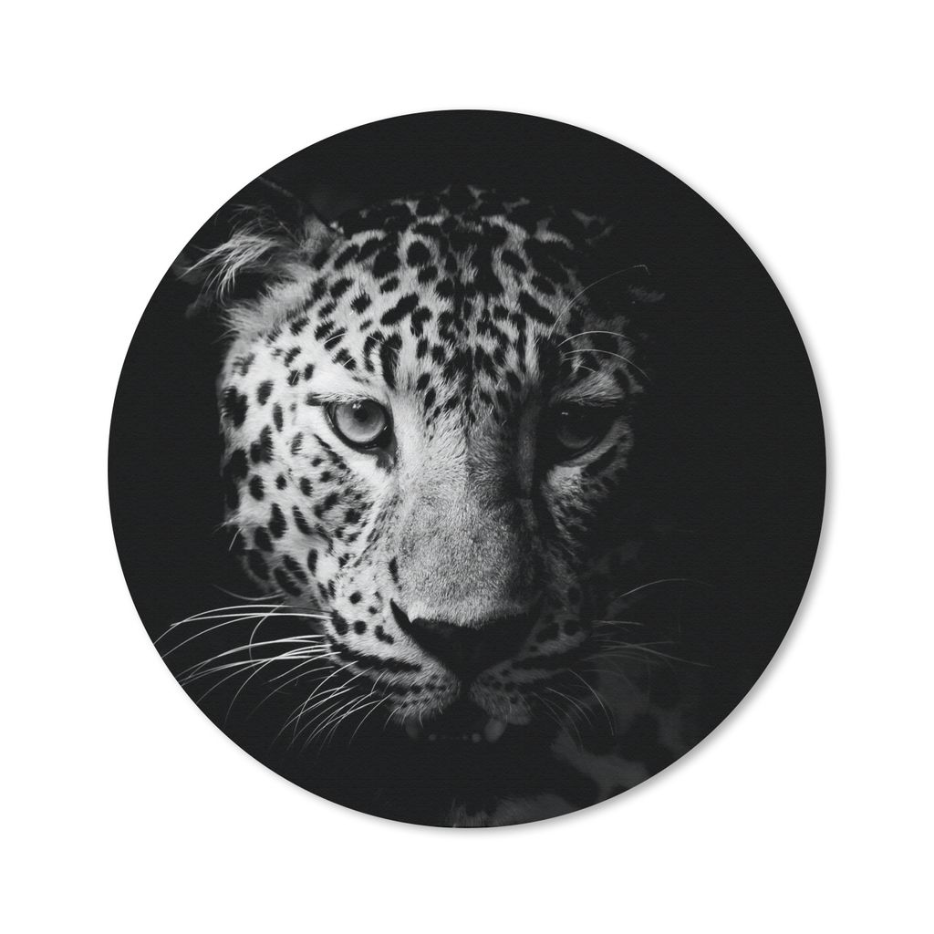 MuchoWow Mauspad Mousepad Panther - Wildtiere - Schwarz und weiß - Tiere 50x50 cm - Mousepads - Maus Mat - Pad - Mausunterlage - Vinyl