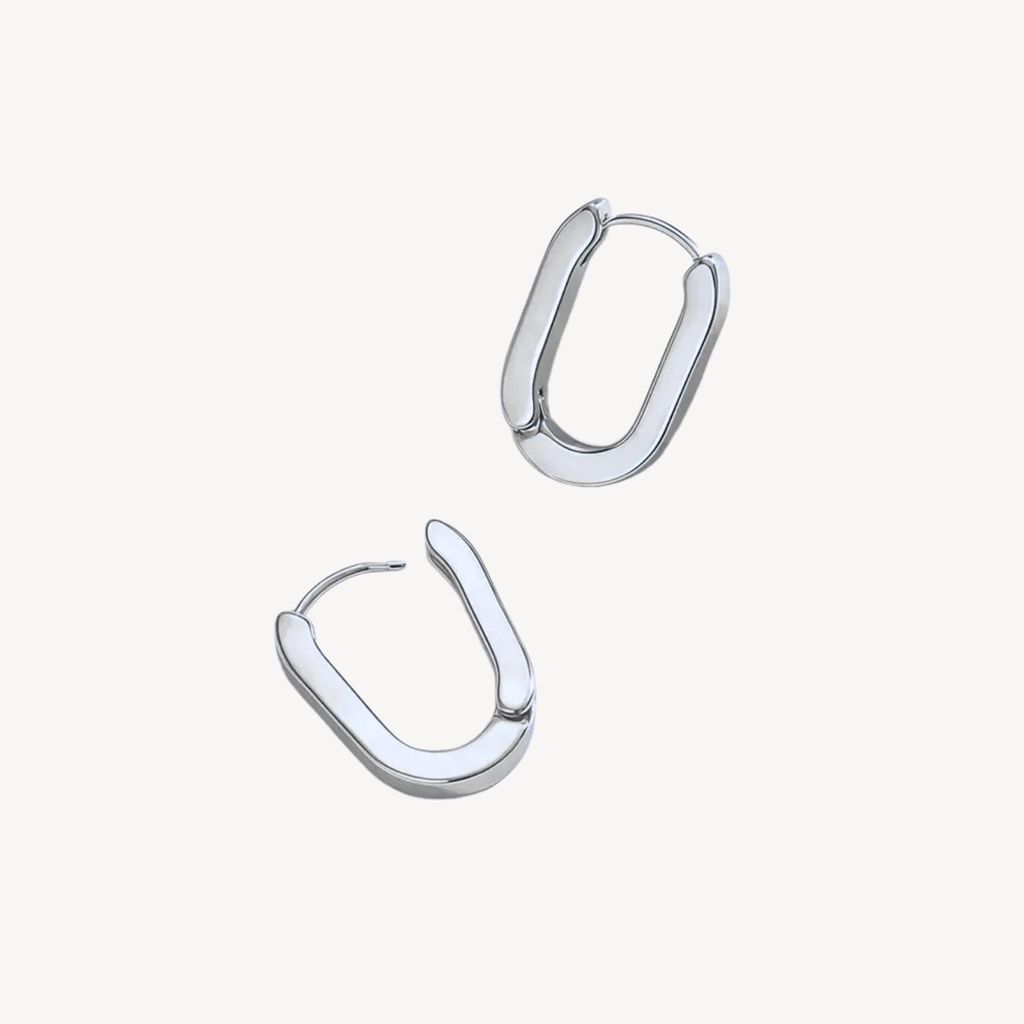 XCOAST Ohrringe - oval, Edelstahl, silber, hypoallergen - Produktbild 
