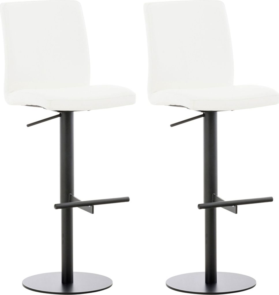 2er Set Barhocker HLO-CP10 Kunstleder schwarz weiß