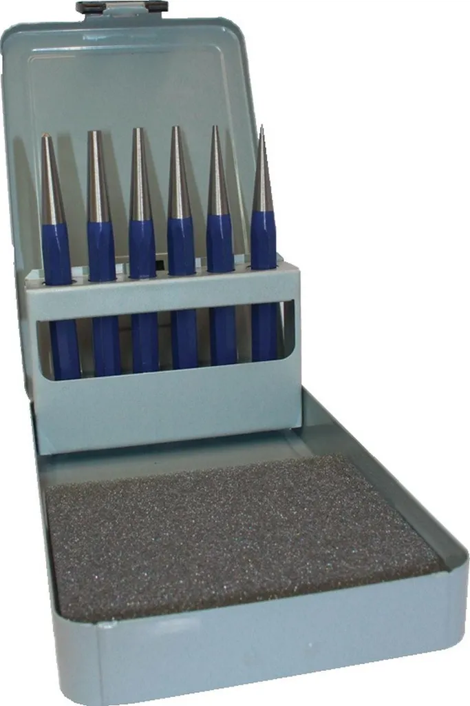 Set de Chasse-pointes pour Menuisier avec Coffret de Transport en Métal