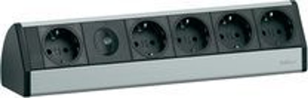 EVOLINE 93000013 Steckdosenleiste ohne Schalter Schwarz/Silber Schutzkontakt