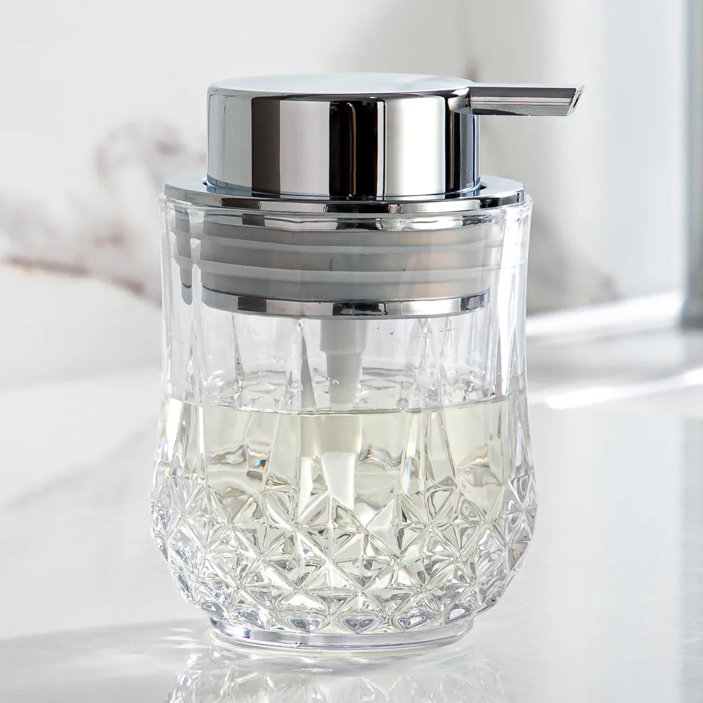 Flacon de savon moderne en verre rechargeable 10 oz pour cuisine et bain