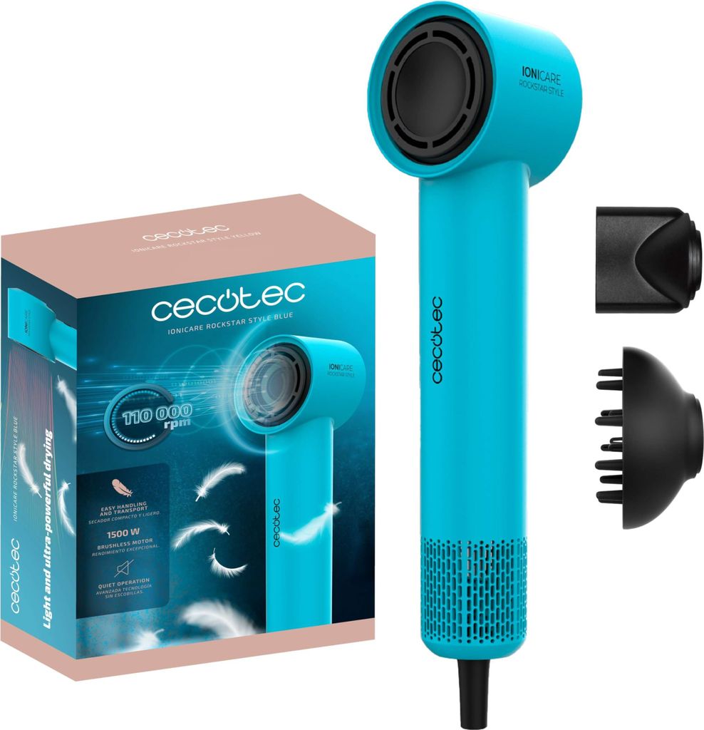 Cecotec IoniCare RockStar Style, 110000 RPM, Schwarz, Blau, Produktbild 
