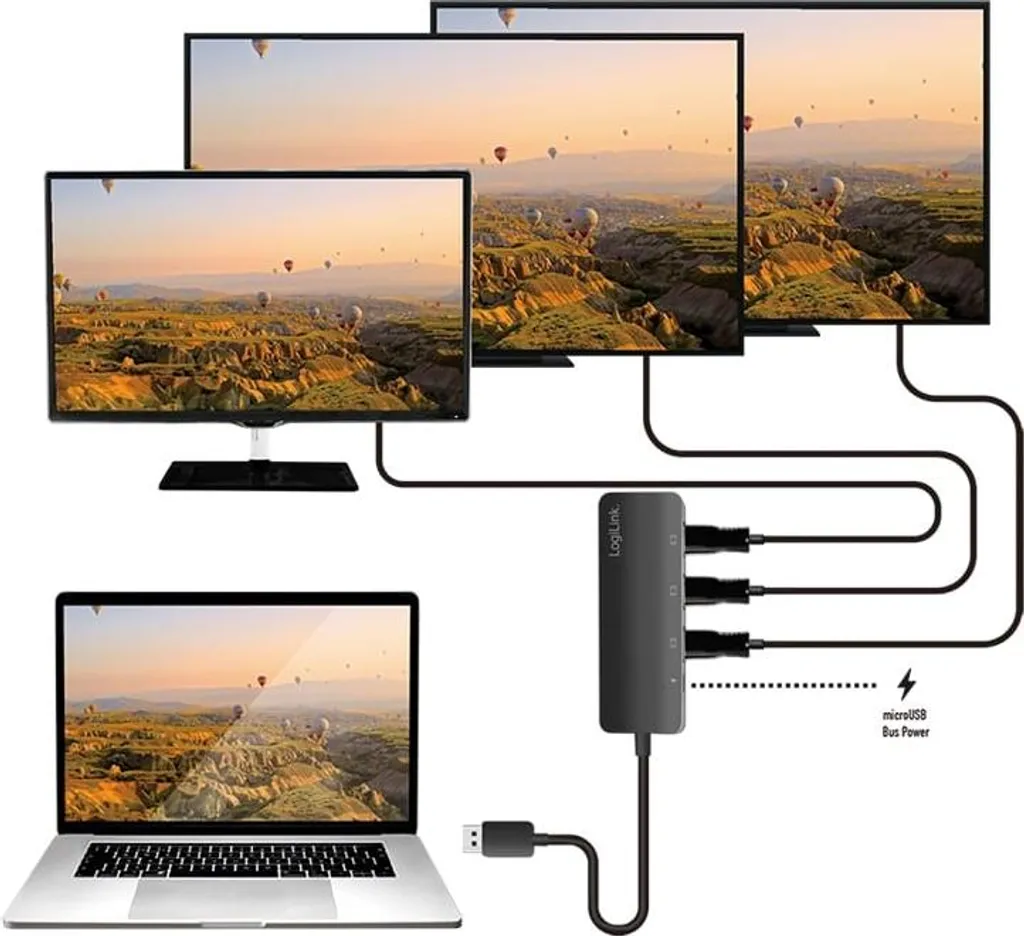 Solution Multi-Écran 4K : Splitter DisplayPort vers 3x HDMI MST Logilink - 4