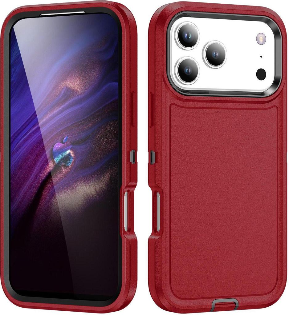Mobigear Rugged iPhone 17 Pro Max Hülle Hardcase Backcover Stoßfest - Rot