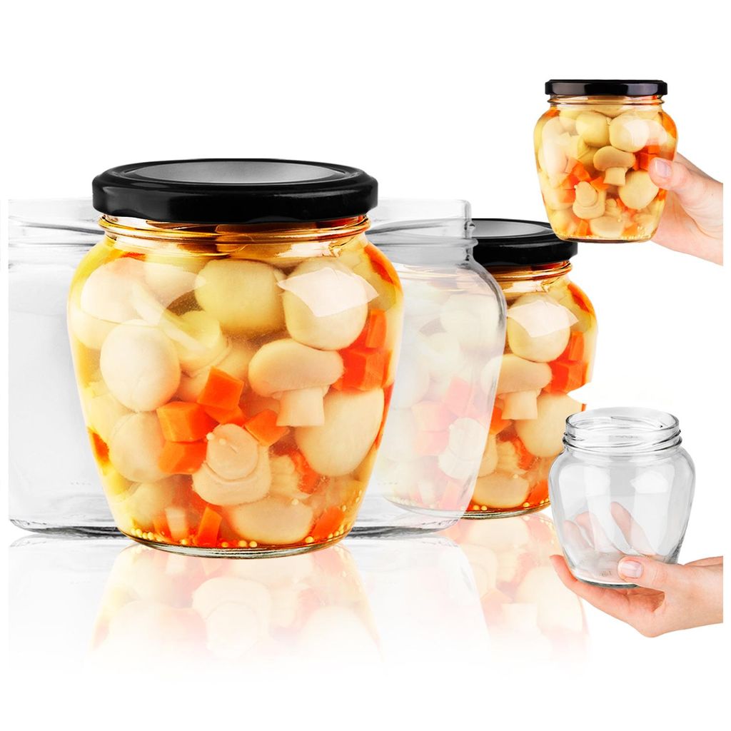 SuperButelki.pl - 16x Gläser 550 ml mit Schraubverschluss Ø 82 mm, Gläserset 0,55 l Deckel, für Konfitüren, Marmeladen, Gläserset 0,55 l