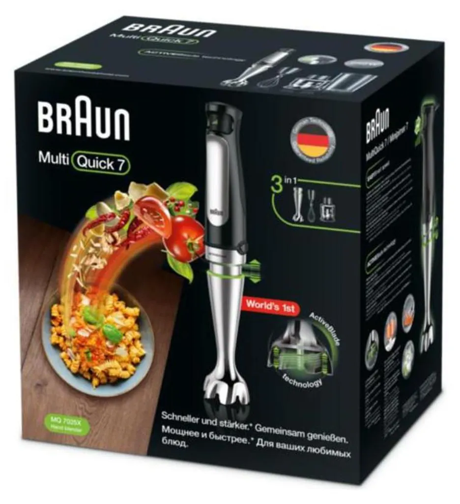 Mixeur Plongeant MultiQuick 7 Braun MQ 7025X pour Soupes et Purées