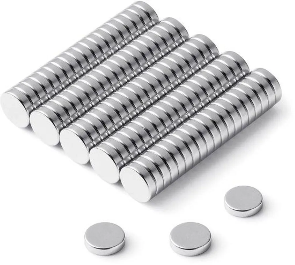 Aimants néodyme puissants 8 x 2 mm blancs - Lot de 50 pièces premium