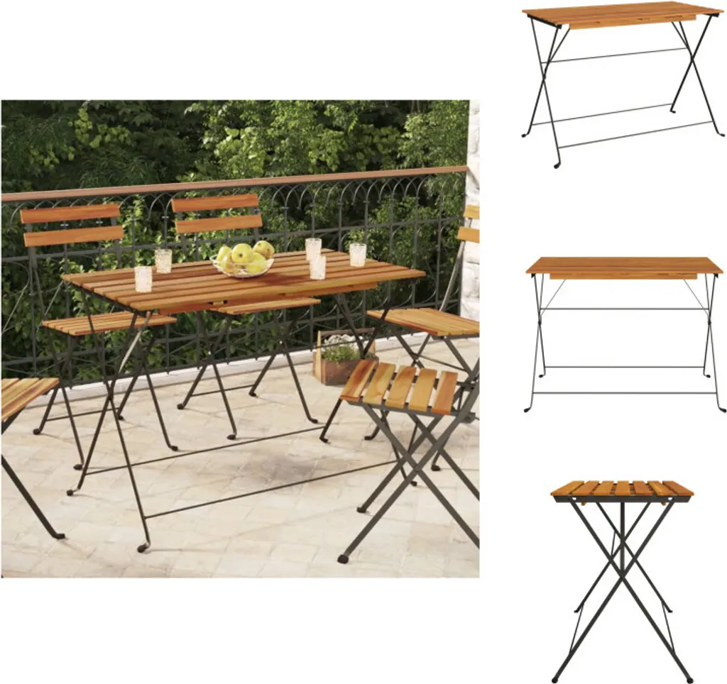 Tavolo da Bistrot Pieghevole 100x54x71 cm in Legno d'Acacia vidaXL