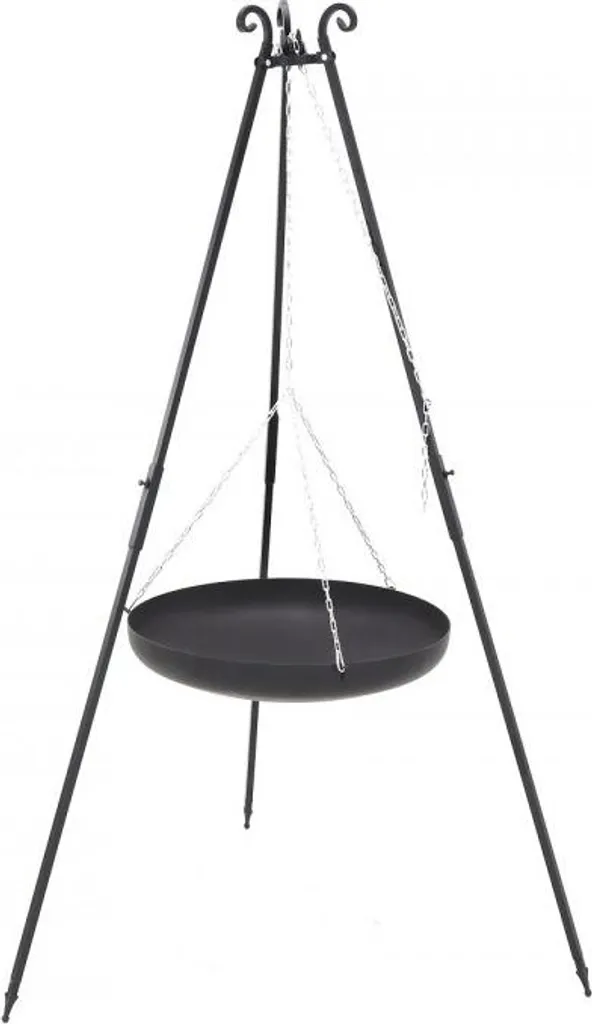 Barbecue brasero suspendu sur trépied BALPANNE Ø 70 cm en acier noir