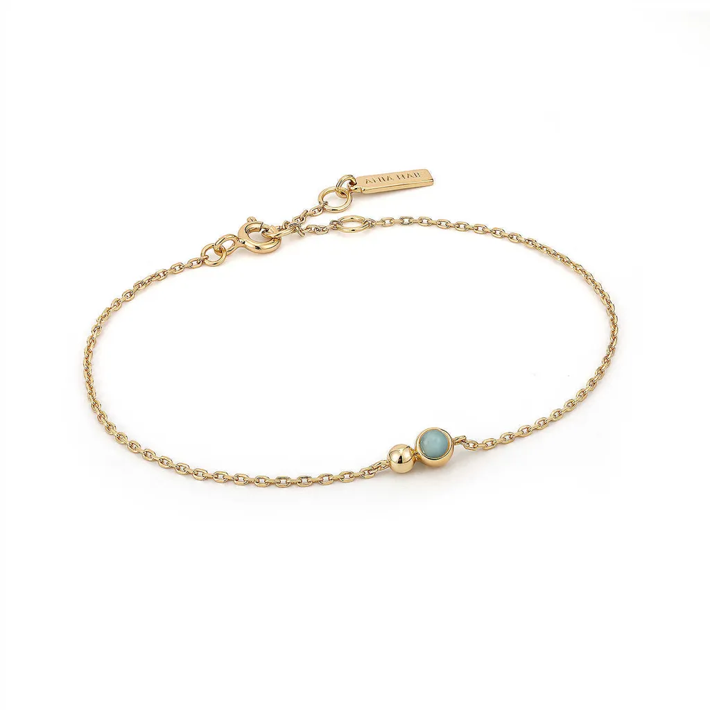 ANIA HAIE B045-01G-AM Bracciale Oro e Amazzonite | Shop Online Gioielli