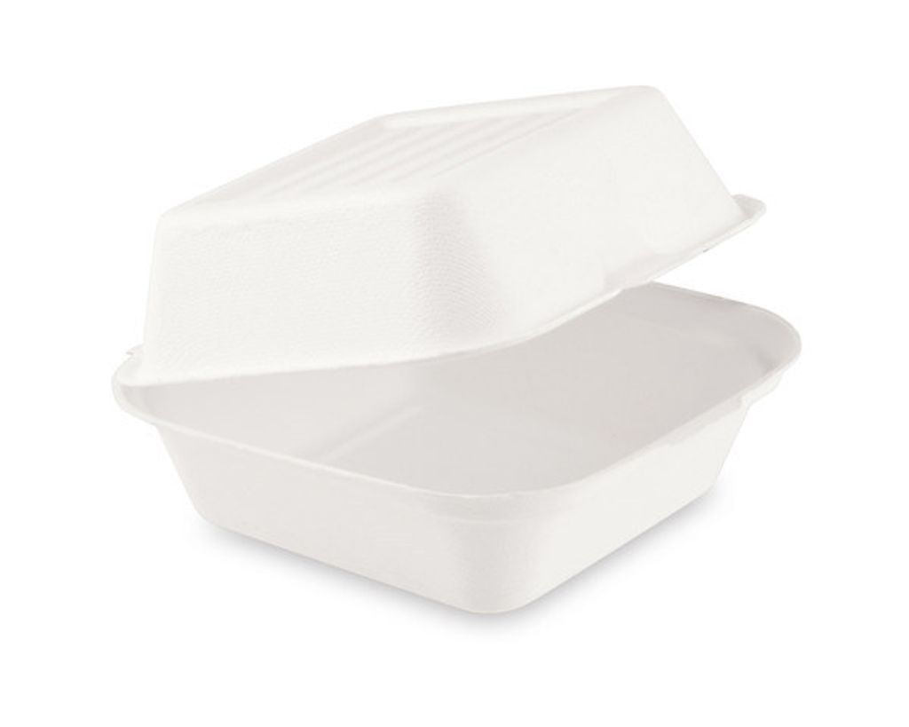 50x  Hamburgerbox Sandwichbox aus Zuckerrohr kompostierbar Produktbild 