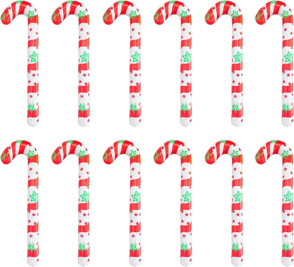Aufblasbare Zuckerstangen-Ballons für Weihnachtsdekorationen, große Zuckerstangen mit roten und weißen Streifen für Weihnachten, drinnen und dr...