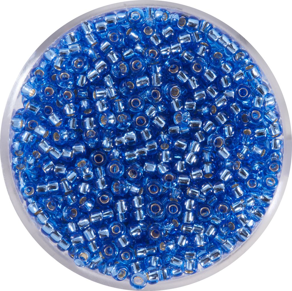 Miyuki-Rocailles, 2,2mm, 12g silverlined light safir Produktbild 