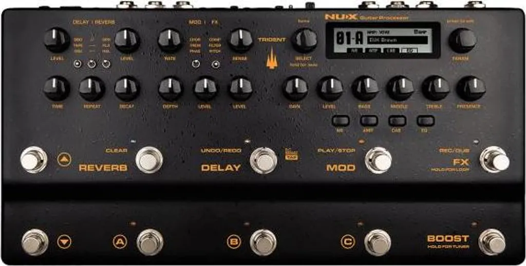 Processeur de Guitare Nux Trident avec Simulateur de Haut-parleurs IR