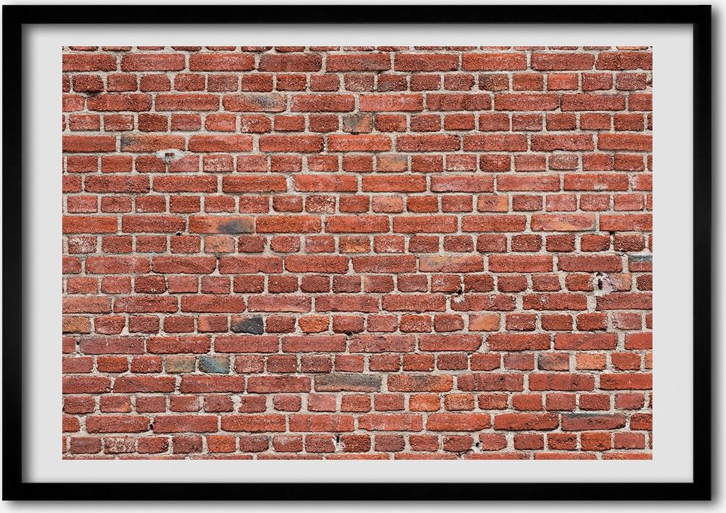 Bild - Bilderrahmen - 100 cm x 70 cm - MDF - Rahmen - Foto - Wandkunst Ziegelwand