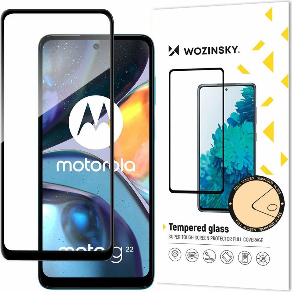 5D Schutz Glas kompatibel mit Motorola Moto G22 Curved Folie Vollständig Klebend und Abdeckung