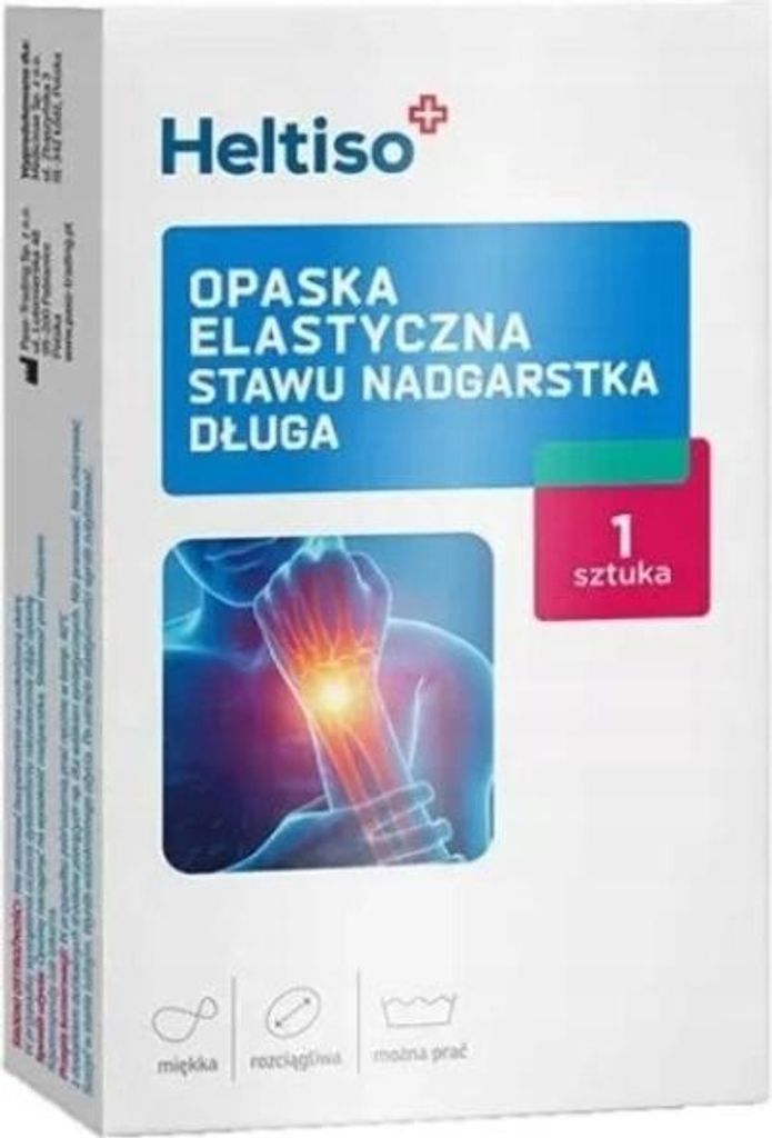 Heltiso Opaska stawu nadgarstkowego elastyczna długa S, 1 sztuka