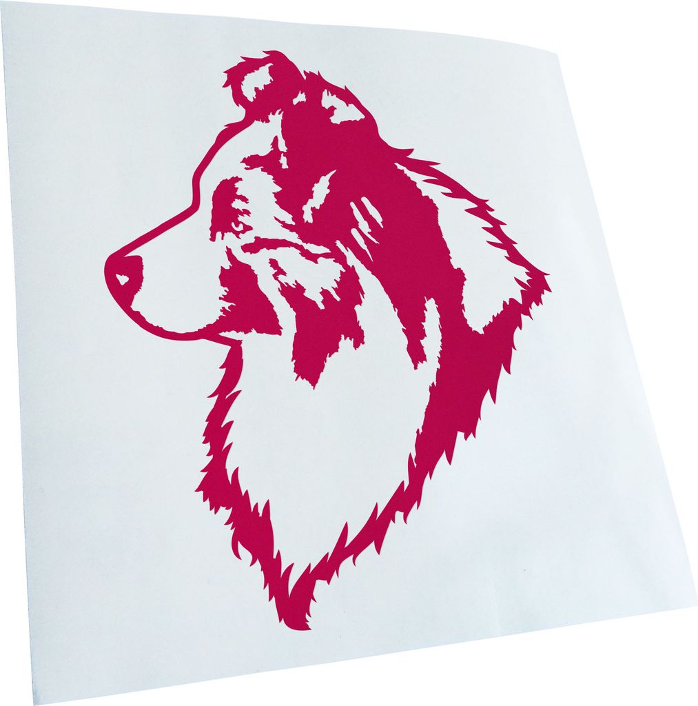 Kiwistar - Autoaufkleber - Australian Shepherd Blue Merle - Pink - 40x33cm - Aufkleber für Auto, Laptop, Fahrrad, LKW, Motorrad mehrfarbig JDM Dec...