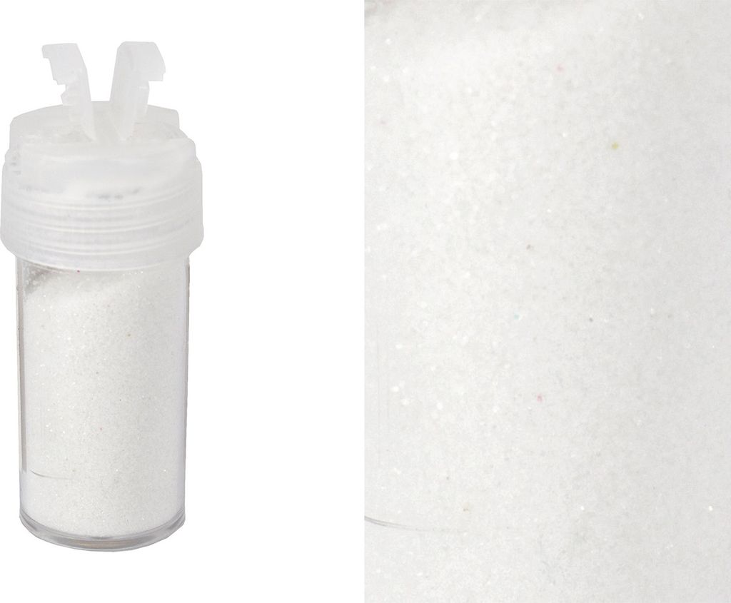 Glitzerpulver 10g in Dose mit Streudeckel, Farbauswahl:weiß Produktbild 