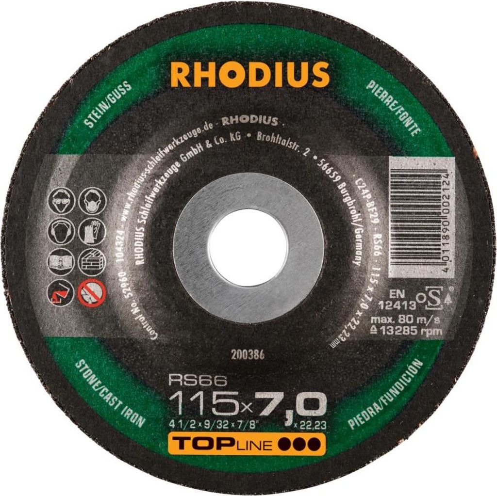 Rhodius Schleifscheibe RS 66 115x7,0x22,23mm Stein Topline Produktbild 