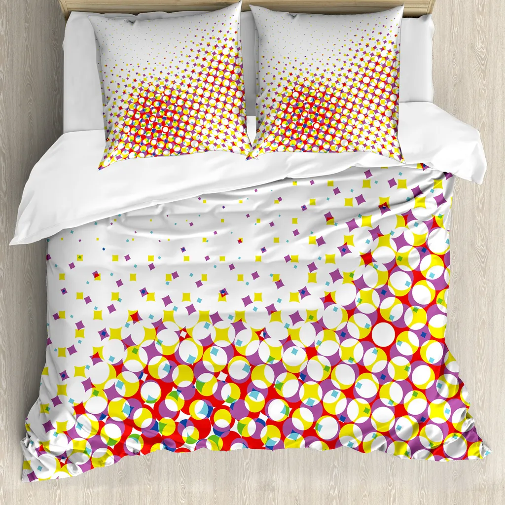 Copripiumino Astratto ABAKUHAUS 155x220: Design Semitono Bianco Fucsia